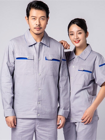 淺灰色長袖春秋工作服