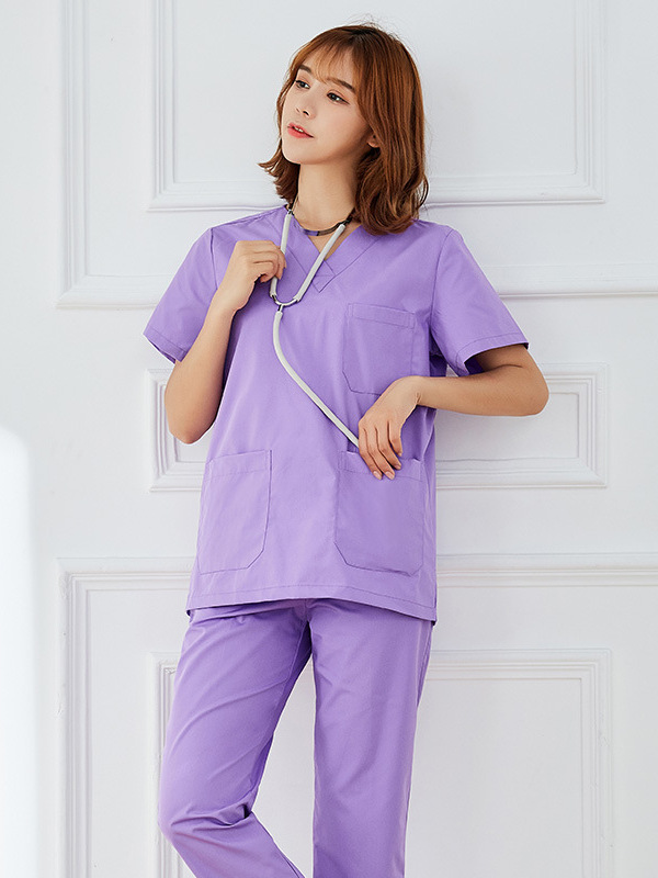 洗手衣短袖女純棉洗手服刷手衣醫(yī)生護士隔離衣墨綠分體套裝工作服